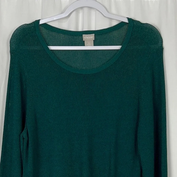 Chico’s New Women’s U.S Large Pullover Sweater Scoop Neck Side Twist Long Sleeve - Picture 4 of 7